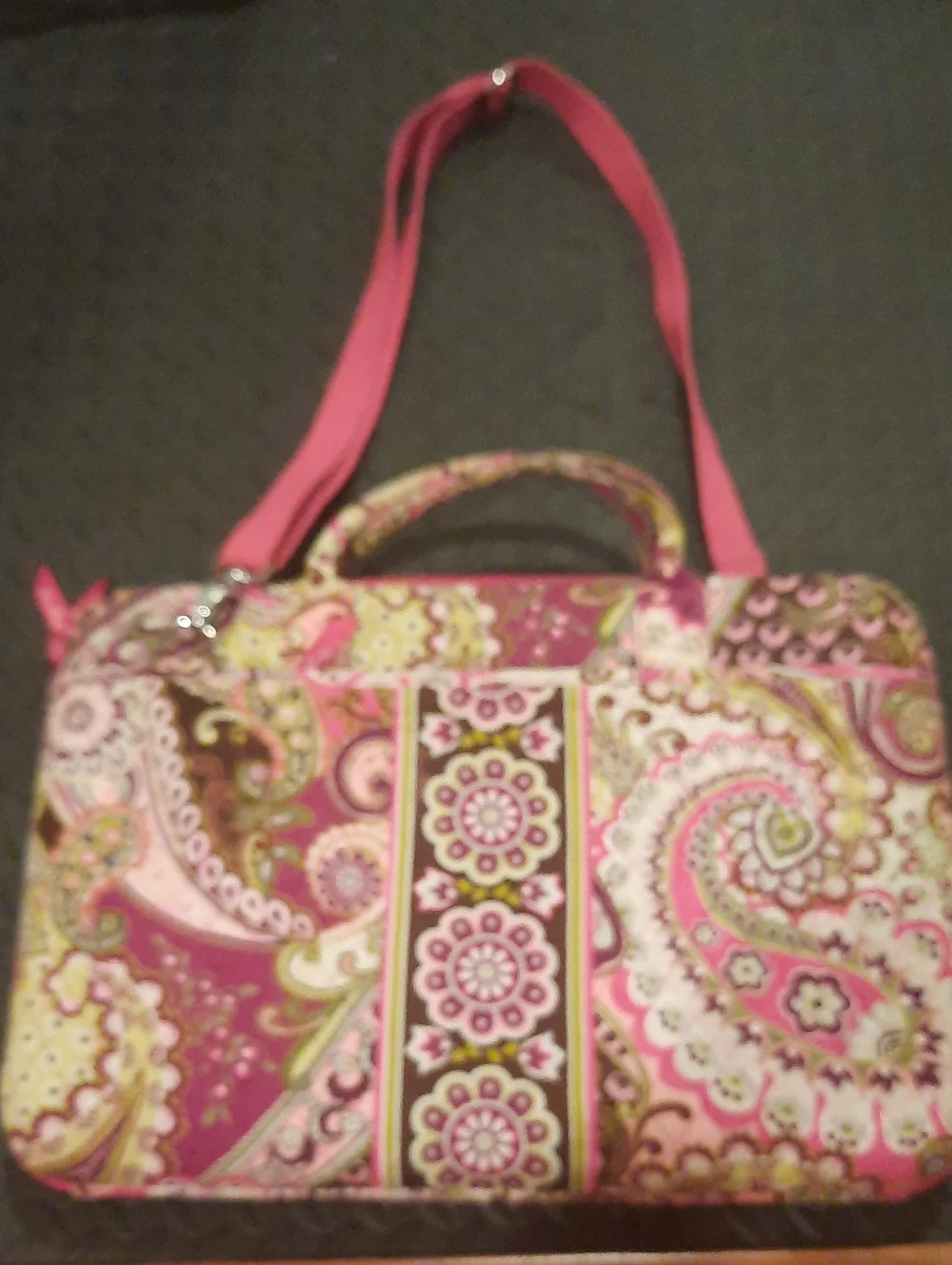 Vera Bradley Pink Paisley Women's Laptop Tote Bag